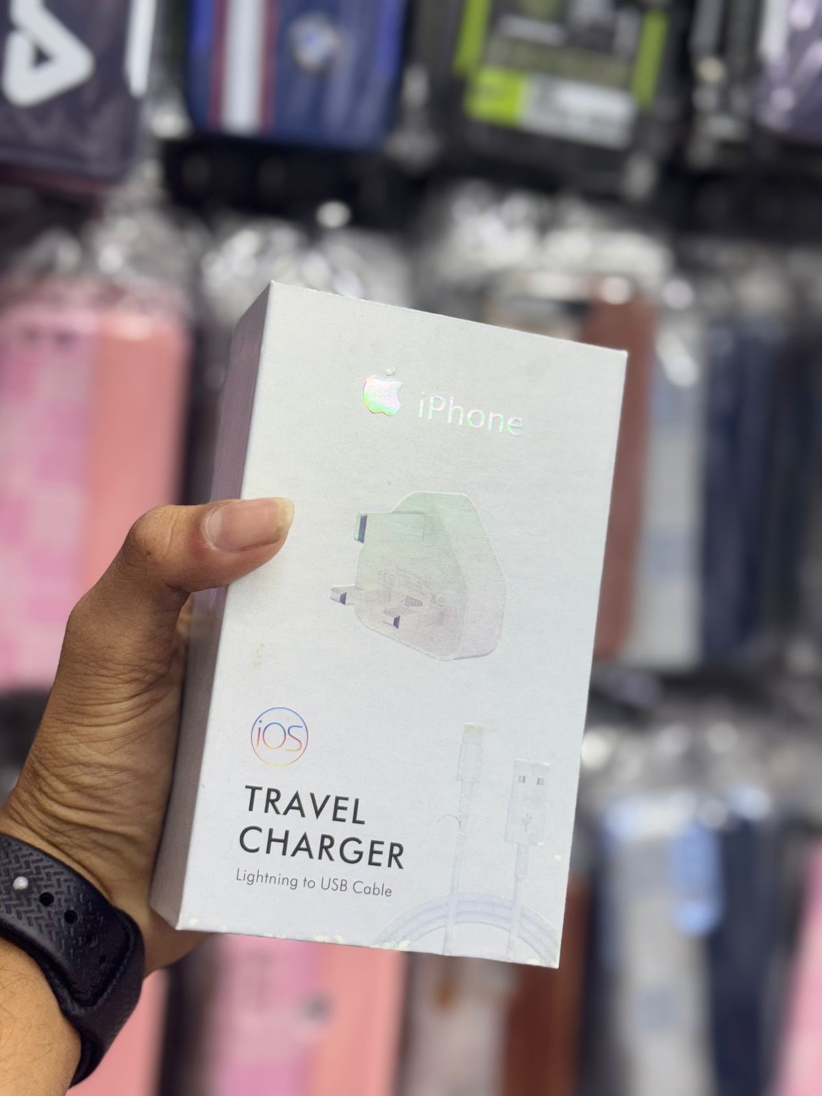 iPhone iOS Travel Charger Set – Lightning to USB Cable (3-Pin UK Plug)